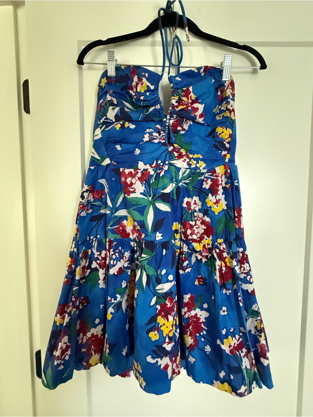 Anthropologie Blue Floral halter Sundress